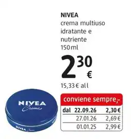 dm drogerie markt NIVEA crema multiuso idratante e nutriente offerta