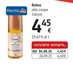 dm drogerie markt Balea olio corpo offerta
