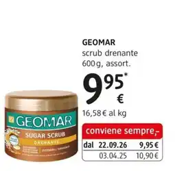 dm drogerie markt Geomar sugar scrub drenante offerta