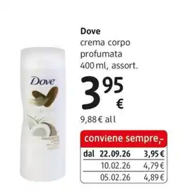 dm drogerie markt Dove crema corpo profumata offerta