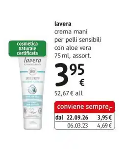 dm drogerie markt l avera crema mani per pelli sensibili offerta