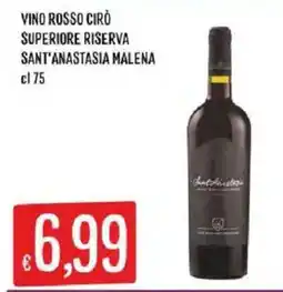 Mercadò Vino rosso cirò superiore riserva sant'anastasia malena offerta