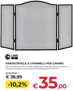 Progress Parascintille a 3 pannelli per camino Line air offerta