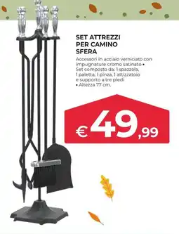 Progress Set attrezzi per camino Sfera offerta