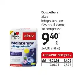 dm drogerie markt Doppelherz aktiv Melatonina + Magnesio 400 offerta