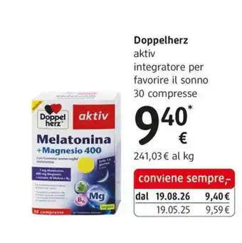 Doppelherz aktiv Melatonina + Magnesio 400