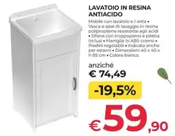 Progress Lavatoio in resina antiacido offerta
