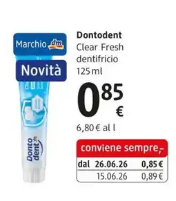 dm drogerie markt Dontodent Clear Fresh dentifricio offerta
