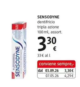 dm drogerie markt Sensodyne dentifricio tripla azione offerta