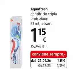 dm drogerie markt Aquafresh dentifricio tripla protezione offerta