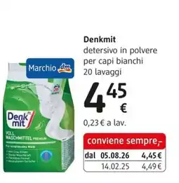 dm drogerie markt Denkmit detergente in polvere per capi bianchi offerta