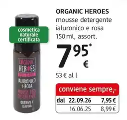 dm drogerie markt Organic Heroes mousse viso detergente offerta