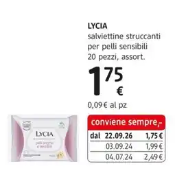 dm drogerie markt Lycia salviettine struccanti per pelli sensibili offerta