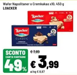 Iper La Grande Wafer Napolitaner o Cremkakao Loacker offerta