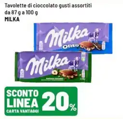Iper La Grande Tavolette di cioccolato gusti assortiti MILKA offerta