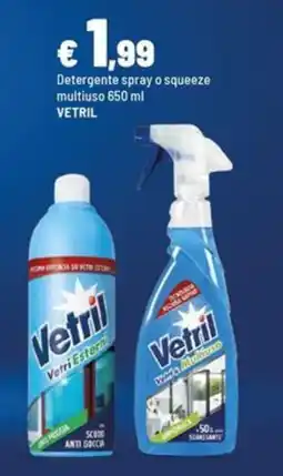 Iper La Grande Detergente spray o squeeze multiuso VETRIL offerta