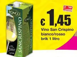 Sì con te Supermercati Vino San Crispino bianco/rosso offerta