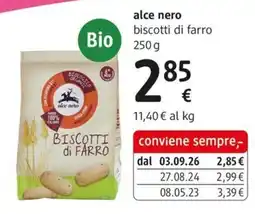 dm drogerie markt alce nero biscotti di farro offerta