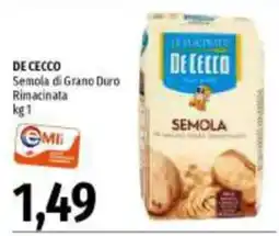 Emi Supermercati Semola di Grano Duro Rimacinata De Cecco offerta