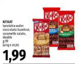 Emi Supermercati KitKat tavola wafer cioccolato hazelnut, caramello salato, double offerta