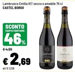 Iper La Grande Lambrusco Emilia IGT Castel Borgo offerta