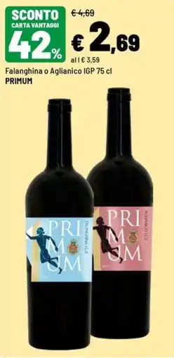 Iper La Grande Falanghina o Aglianico IGP PRIMUM offerta