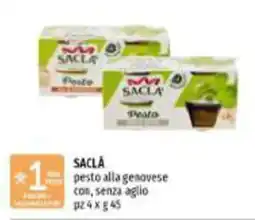 Emi Supermercati Saclà pesto alla genovese con, senza aglio offerta