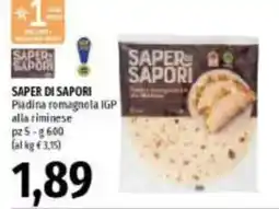 Emi Supermercati Saper di sapori Piadina romagnola IGP alla riminese offerta