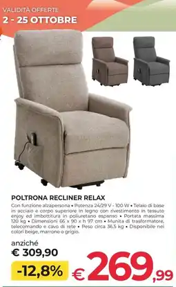 Progress Poltrona Recliner Relax offerta