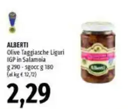 Emi Supermercati Alberti Olive Taggiasche Liguri IGP in Salamoia offerta