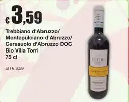 Sì con te Superstore Cerasuolo d'Abruzzo DOC Bio Villa Torri offerta