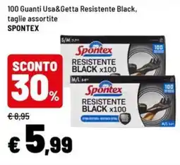 Iper La Grande Guanti Usa&Getta Resistente Black SPONTEX offerta
