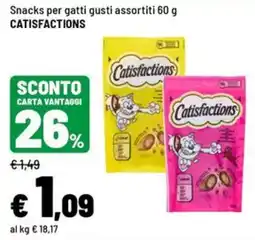 Iper La Grande Snacks per gatti gusti assortiti CATISFACTIONS offerta