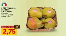 Alì Supermercati Pere Williams Bianche Fruit Love offerta