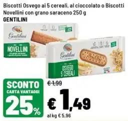 Iper La Grande Biscotti Osvego ai 5 cereali al cioccolato o Biscotti Novellini con grano saraceno offerta