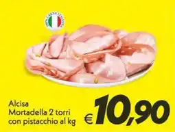 Iper Super Conveniente Alcisa Mortadella 2 torri con pistacchio offerta