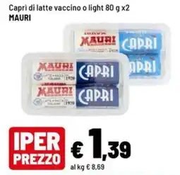 Iper La Grande Capri di latte vaccino o light MAURI offerta