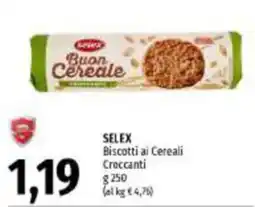 Emi Supermercati SELEX Biscotti ai Cereali Croccanti offerta