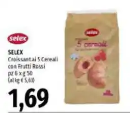 Emi Supermercati Selex Croissant ai 5 Cereali con Frutti Rossi offerta
