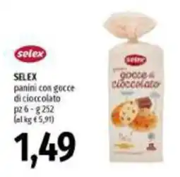 Emi Supermercati Selex panini con gocce di cioccolato offerta