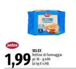 Emi Supermercati Selex fettine di formaggio offerta