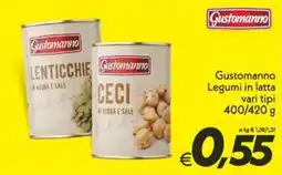 Iper Super Conveniente Gustomanno Legumi in latta offerta