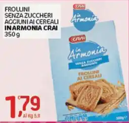 Crai Frollini senza zuccheri aggiunti ai cereali in armonia Crai offerta