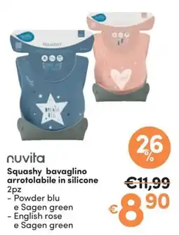 Ideal Bimbo nuvita Squashy bavaglino arrotolabile in silicone offerta