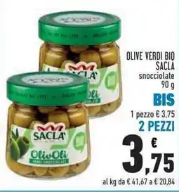 Conad City Olive verdi bio Sacla snocciolate offerta