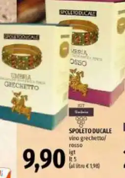 Emi Supermercati Spoleto Ducale vino grechetto/rosso offerta