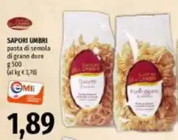 Emi Supermercati Sapori umbri pasta di semola di grano duro offerta