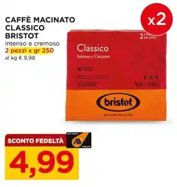Alì Supermercati Caffè macinato classico Bristot offerta