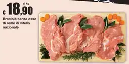 Sì con te Supermercati Braciole senza osso di reale di vitello nazionale offerta