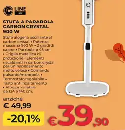 Progress Stufa a parabola carbon crystal 900 W offerta